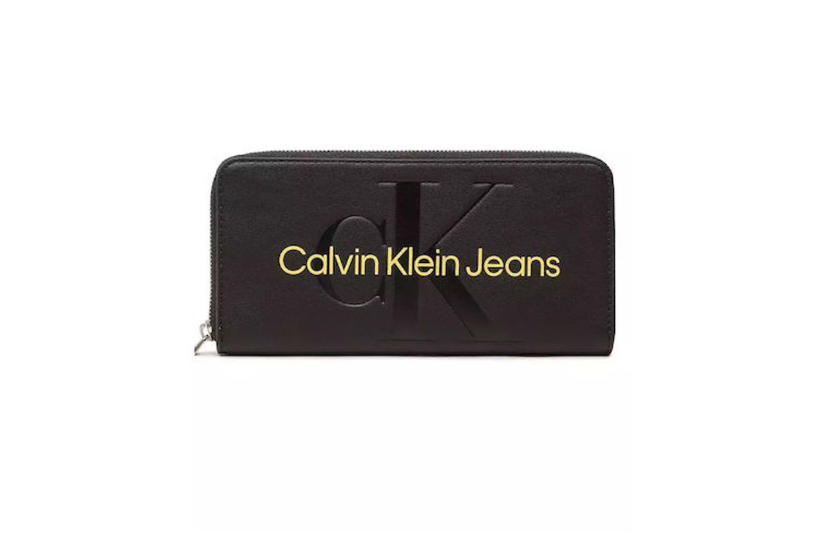 Calvin Klein Sculpted Mono Zip Around Mono Πορτοφόλι (K60K607634 0GN) Μαύρο